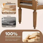 Banc capitonné Christopher Knight Home Lena de style mi-siècle moderne en bois d'hévéa et tissu, avec accoudoirs arrondis