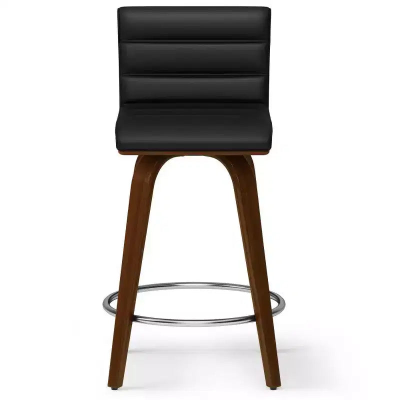 Tabouret de bar à hauteur de comptoir pivotant WyndenHall Madigan noir : Carré, Rembourré, Réglable, Similicuir