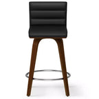 Tabouret de bar à hauteur de comptoir pivotant WyndenHall Madigan noir : Carré, Rembourré, Réglable, Similicuir