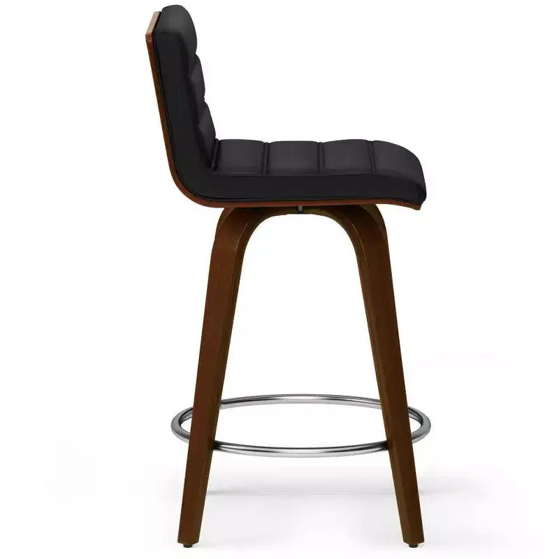 Tabouret de bar à hauteur de comptoir pivotant WyndenHall Madigan noir : Carré, Rembourré, Réglable, Similicuir
