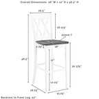 Lot de 2 tabourets de bar Shelby Blanc vieilli - Crosley : Assise en bois moulé, pieds en hévéa, sans accoudoirs