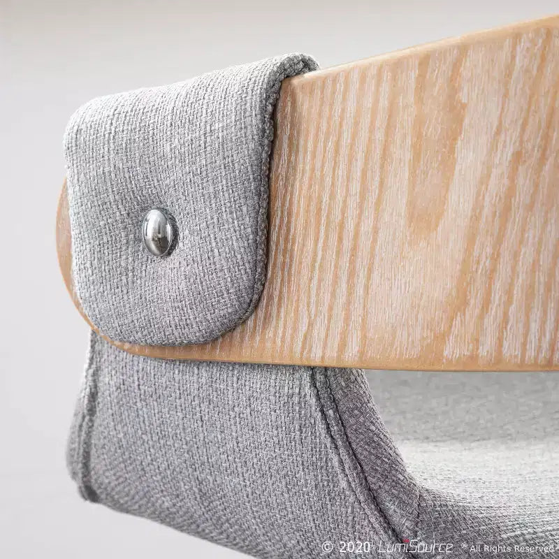 Lot de 2 tabourets de bar rembourrés Elisa hauteur comptoir Gris/Blanc délavé - Lumisource