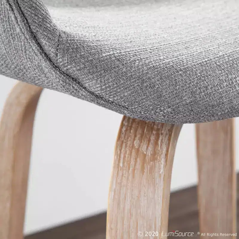 Lot de 2 tabourets de bar rembourrés Elisa hauteur comptoir Gris/Blanc délavé - Lumisource