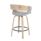 Lot de 2 tabourets de bar rembourrés Elisa hauteur comptoir Gris/Blanc délavé - Lumisource