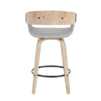 Lot de 2 tabourets de bar rembourrés Elisa hauteur comptoir Gris/Blanc délavé - Lumisource