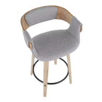 Lot de 2 tabourets de bar rembourrés Elisa hauteur comptoir Gris/Blanc délavé - Lumisource
