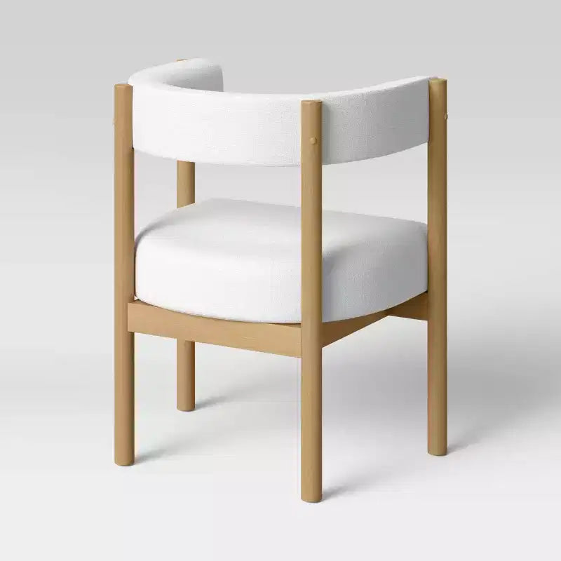 Chaise de salle à manger rembourrée Kenova avec pieds en bois tournés Crème - Threshold™ : Moderne du milieu du siècle, polyester, hévéa