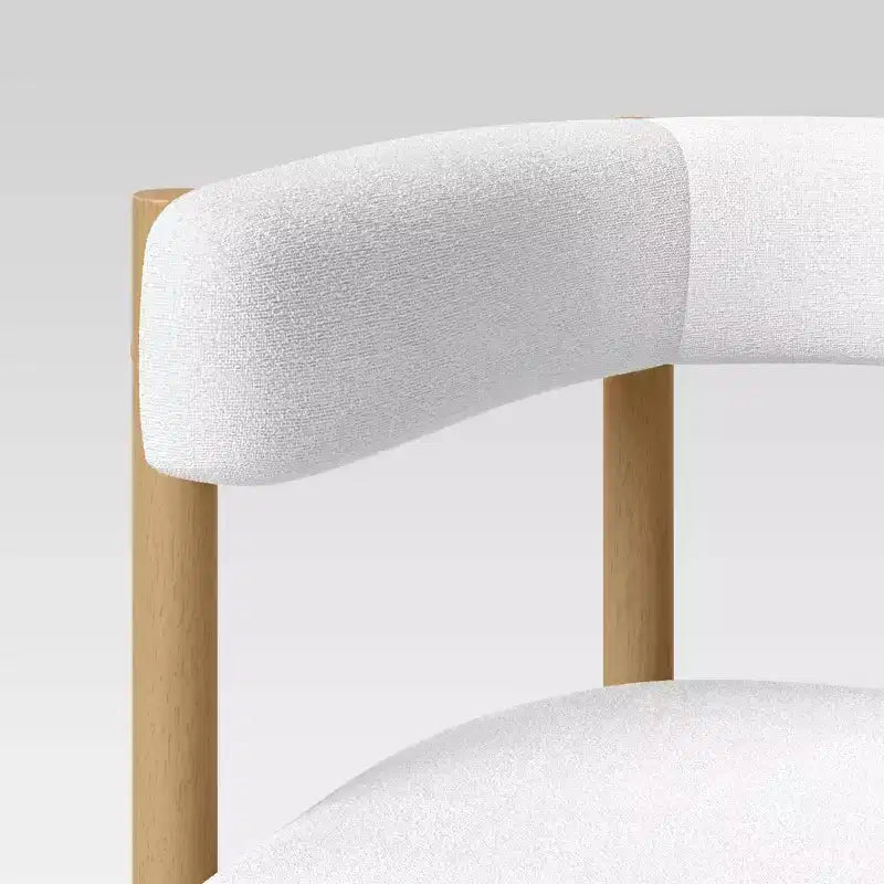 Chaise de salle à manger rembourrée Kenova avec pieds en bois tournés Crème - Threshold™ : Moderne du milieu du siècle, polyester, hévéa