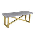 60" Raven Mango Wood Dining Bench Gold/Brown - Timbergirl