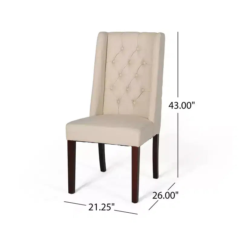 Lot de 2 chaises de salle à manger Blount en bois avec coussins en tissu, finition beige/naturel, structure en bouleau, dossier capitonné