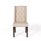 Lot de 2 chaises de salle à manger Blount en bois avec coussins en tissu, finition beige/naturel, structure en bouleau, dossier capitonné