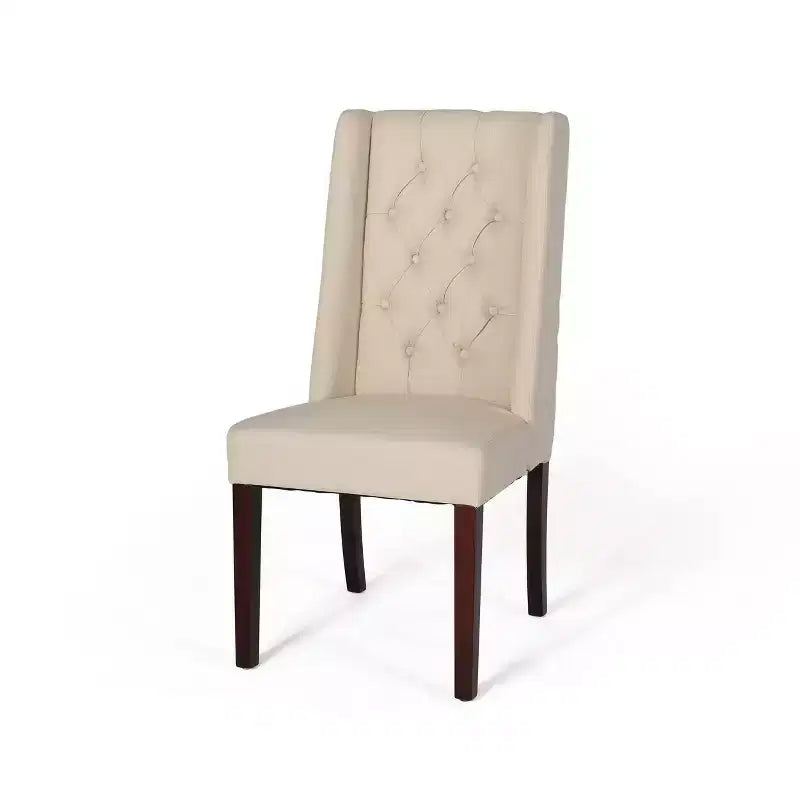Lot de 2 chaises de salle à manger Blount en bois avec coussins en tissu, finition beige/naturel, structure en bouleau, dossier capitonné
