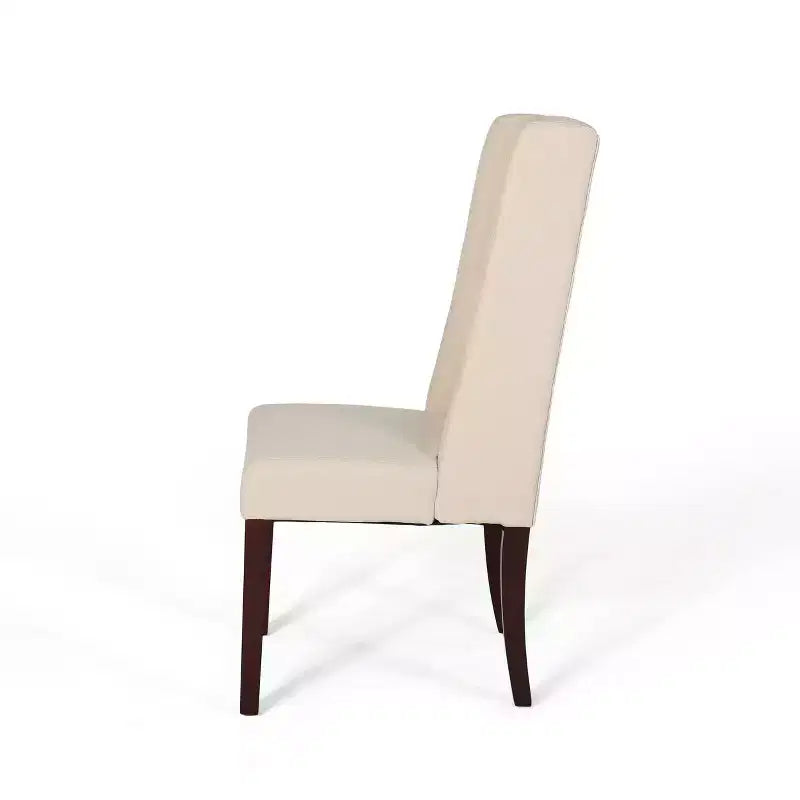 Lot de 2 chaises de salle à manger Blount en bois avec coussins en tissu, finition beige/naturel, structure en bouleau, dossier capitonné
