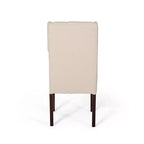 Lot de 2 chaises de salle à manger Blount en bois avec coussins en tissu, finition beige/naturel, structure en bouleau, dossier capitonné