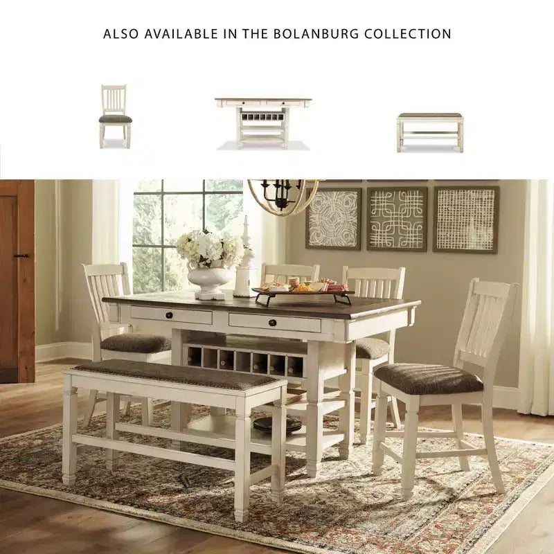 Banc de salle à manger hauteur comptoir Bolanburg Blanc antique - Signature Design by Ashley