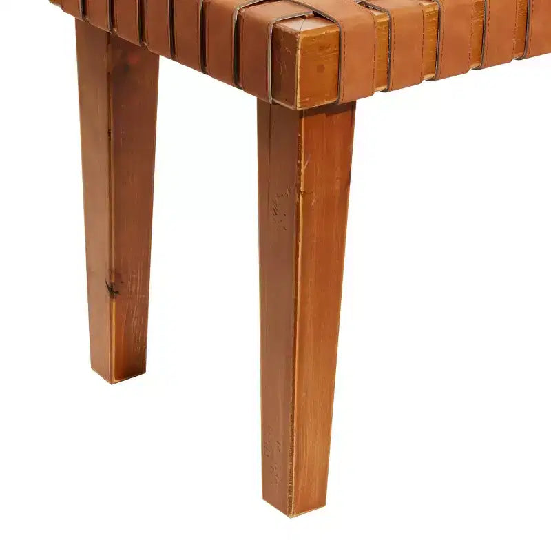 Banc rustique en bois de bouleau marron : Décoratif, Aucun assemblage requis, Intérieur, Capacité de 113 kg
