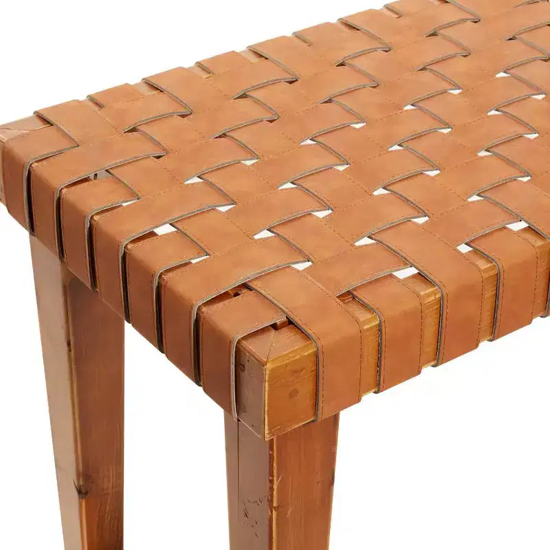 Banc rustique en bois de bouleau marron : Décoratif, Aucun assemblage requis, Intérieur, Capacité de 113 kg