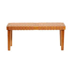 Banc rustique en bois de bouleau marron : Décoratif, Aucun assemblage requis, Intérieur, Capacité de 113 kg