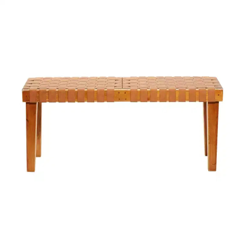 Banc rustique en bois de bouleau marron : Décoratif, Aucun assemblage requis, Intérieur, Capacité de 113 kg