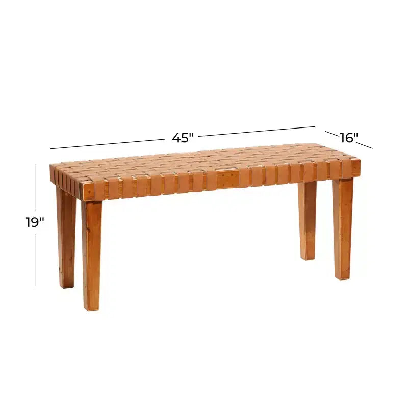 Banc rustique en bois de bouleau marron : Décoratif, Aucun assemblage requis, Intérieur, Capacité de 113 kg