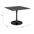 Table de salle à manger Merlin noire 35,4" - ZM Home