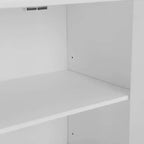 Meuble de Rangement Haut Bartlett à 2 Éléments Superposables Blanc - Crosley : Style Ferme Moderne, 4 Portes, 6 Étagères
