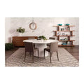 Table ovale hauteur comptoir Madisonburg, blanc