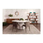 Table ovale hauteur comptoir Madisonburg, blanc