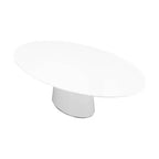 Table ovale hauteur comptoir Madisonburg, blanc