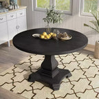HOMES: Inside + Out Table de salle à manger ronde Villa Rustic 48" Noir antique