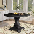 HOMES: Inside + Out Table de salle à manger ronde Villa Rustic 48" Noir antique