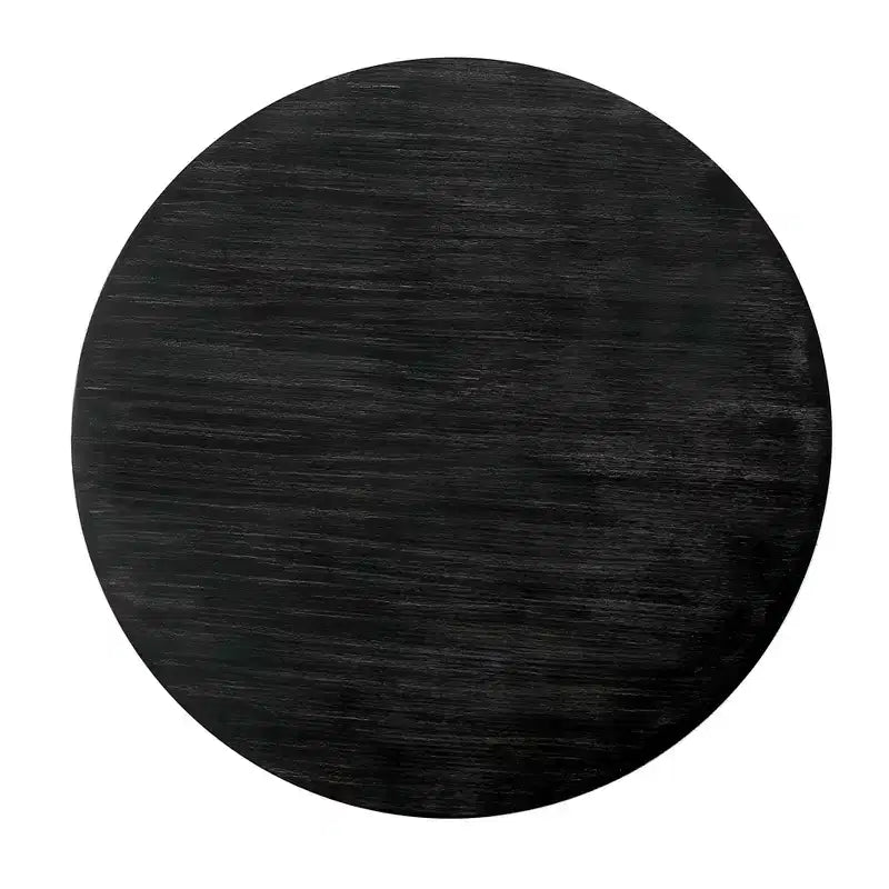 HOMES: Inside + Out Table de salle à manger ronde Villa Rustic 48" Noir antique