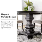 HOMES: Inside + Out Table de salle à manger ronde Villa Rustic 48" Noir antique