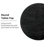 HOMES: Inside + Out Table de salle à manger ronde Villa Rustic 48" Noir antique