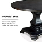 HOMES: Inside + Out Table de salle à manger ronde Villa Rustic 48" Noir antique