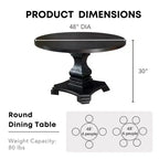 HOMES: Inside + Out Table de salle à manger ronde Villa Rustic 48" Noir antique