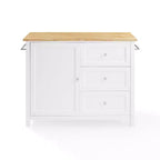 Îlot de cuisine/Chariot de cuisine Soren Wood Top Naturel/Blanc - Crosley : Étagères réglables, option chariot mobile, style Shaker