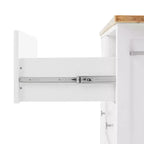 Îlot de cuisine/Chariot de cuisine Soren Wood Top Naturel/Blanc - Crosley : Étagères réglables, option chariot mobile, style Shaker