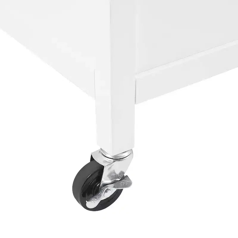 Crosley Soren Îlot de Cuisine/Chariot avec Plateau en Pierre Blanc : Chariot Roulant avec Rangement, 2 Étagères, 3 Tiroirs, Style Traditionnel