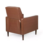 Christopher Knight Home Mervynn Mid-Century Modern Button Tufted Recliner Cognac Brown/Dark Espresso : Revêtement en similicuir, Cadre en contreplaqué