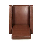 Christopher Knight Home Mervynn Mid-Century Modern Button Tufted Recliner Cognac Brown/Dark Espresso : Revêtement en similicuir, Cadre en contreplaqué