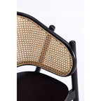 Fauteuil en bois Versailles noir/rotin Manhattan Comfort - Manhattan Comfort : Accents en rotin, aucun assemblage requis