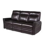 Coachella Power Recliner Sofa Brown - Steve Silver Co.: Genuine Leather, USB Port, 3-Seater