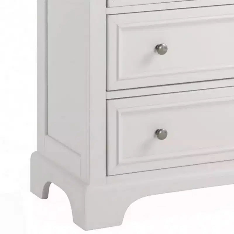 Commode Naples blanc cassé - Homestyles : Rangement de chambre à coucher avec 4 tiroirs, cadre en bois massif
