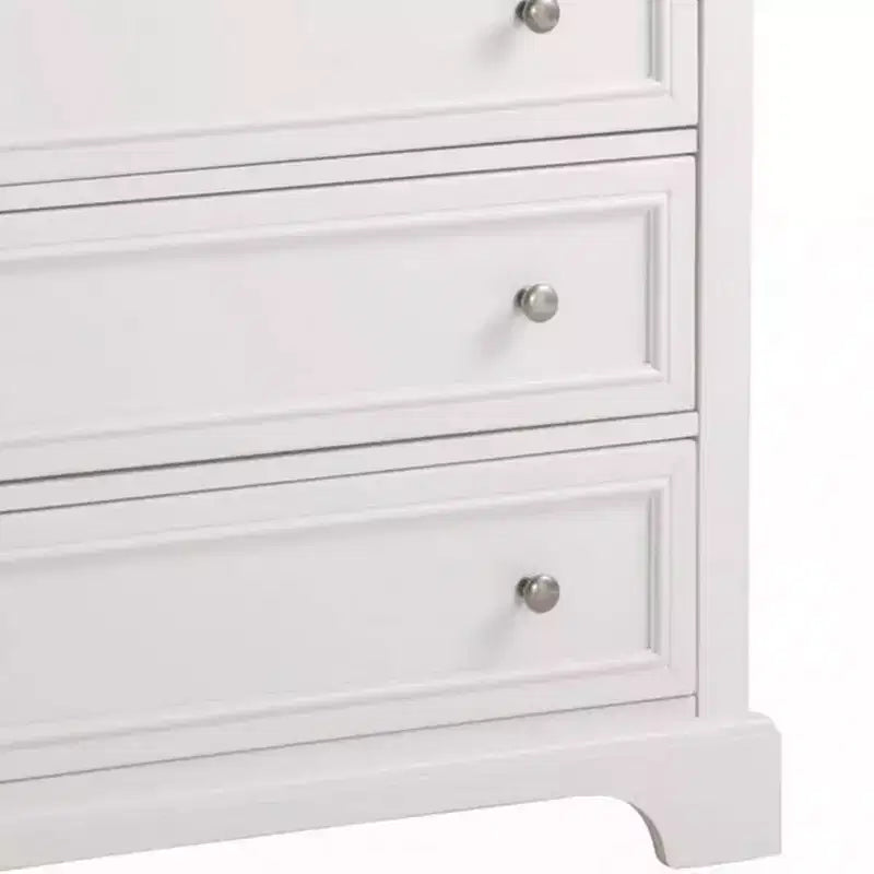 Commode Naples blanc cassé - Homestyles : Rangement de chambre à coucher avec 4 tiroirs, cadre en bois massif