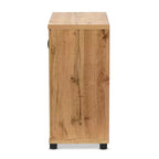 Meuble de rangement à 2 portes Zentra Wood avec portes vitrées, chêne marron/noir