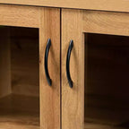Meuble de rangement à 2 portes Zentra Wood avec portes vitrées, chêne marron/noir