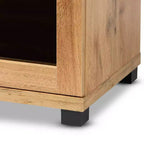 Meuble de rangement à 2 portes Zentra Wood avec portes vitrées, chêne marron/noir