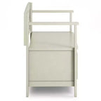 WyndenHall Halifax Banc de rangement de 122 cm pour entrée, transitionnel, blanc antique : Bois massif, double compartiment, capacité de 136 kg