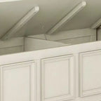 WyndenHall Halifax Banc de rangement de 122 cm pour entrée, transitionnel, blanc antique : Bois massif, double compartiment, capacité de 136 kg